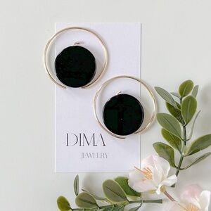 Black and Gold Hoop Earrings/ NO TRADE